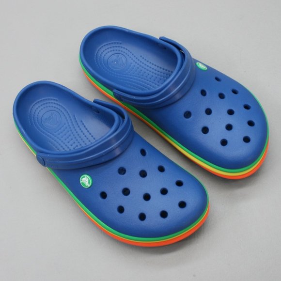 Crocs Men\'s 10/Women\'s 12 Rainbow Multicolor Retro Pride Platform Slides Clogs main image 6